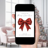 レッドグリッターボウ2026カレンダーメリークリスマス シーズンカード