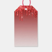 レッドグリッターモダンタイポグラフィミニマエレガントリスト ギフトタグ (裏面)