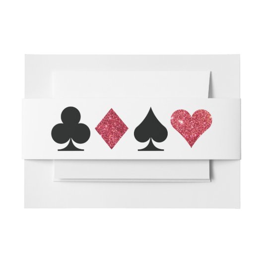 レッドグリッターラスベガス結婚式招待状ベリーバンド 招待状ベリーバンド (正面例)