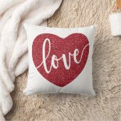 レッドグリッターラブハート |バレンタイン クッション (ブランケット)