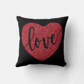 レッドグリッターラブハート |バレンタイン クッション (裏面)