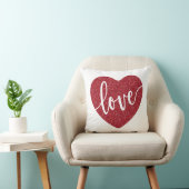 レッドグリッターラブハート |バレンタイン クッション (椅子)