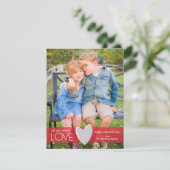 レッドグリッターラブバレンタインデーのフォトカード シーズンカード (スタンド正面)