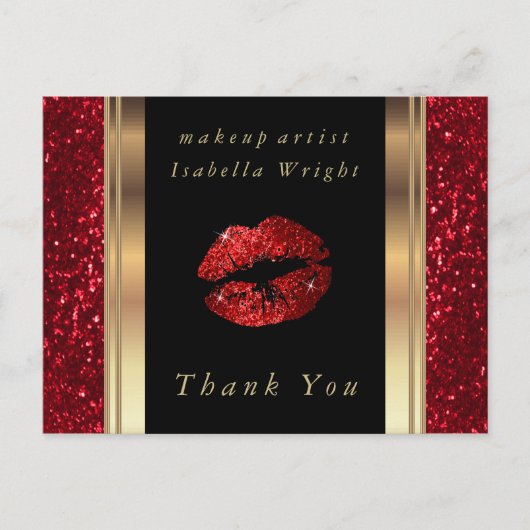 レッドグリッターリップ – ありがとう ポストカード (正面)