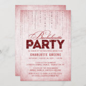 レッドグリッタールックバチェロレッテ招待状 招待状 (正面/裏面)