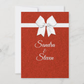 レッドグリッター結婚式招待状 招待状 (裏面)