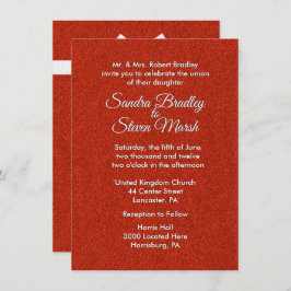 レッドグリッター結婚式招待状 招待状