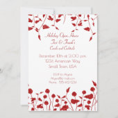 レッドグリッター縁どクリスマス招待状 招待状 (正面)