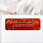 レッドグリッター金ゴールド魔法サンド差出人住所ラベル ラベル (インサイチュ)