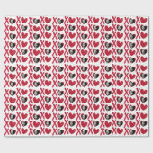 レッドグリッターXOXOフォトバレンタインデー ラッピングペーパー (フラット)