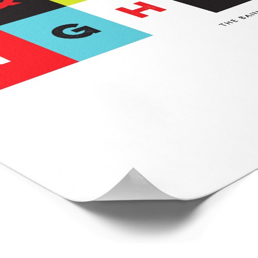 レッドグリモダンーンメリーブライトホリデーアートプリント ポスター (角)