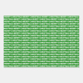 レッドグリーンとブルークリスマスタイポグラフィ ラッピングペーパーシート (正面2)