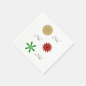 レッドグリーンと金ゴールドノール スタンダードカクテルナプキン (角)