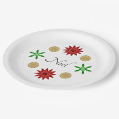 レッドグリーンと金ゴールドノール ペーパープレート (アングル)