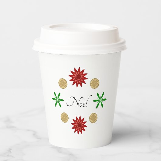 レッドグリーンと金ゴールドノール 紙コップ (正面)