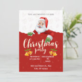 レッドグリーンイエロークリモダンスマスパーティの招待状 シーズンカード (スタンド正面)