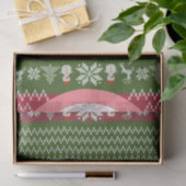 レッドグリーンウィンタークリスマスホリデーセーターカスタム 薄葉紙 (ギフト)