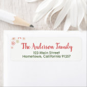 レッドグリーンウォーター色スノーフレーク住所 シール (インサイチュ)