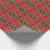 レッドグリーンオレンジブラッククロスデコパターンギフトおもしろい ラッピングペーパー (角)