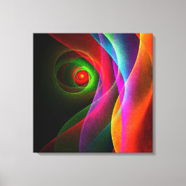 レッドグリーンオレンジモダン抽象芸術アートパターン#22 キャンバスプリント