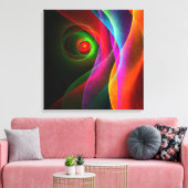 レッドグリーンオレンジモダン抽象芸術アートパターン#22 キャンバスプリント (インサイチュ (リビング))