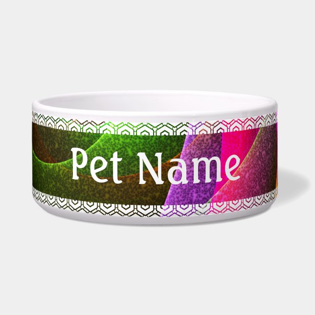 レッドグリーンオレンジモダン抽象芸術アートパターン#22 ボウル (正面)