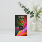 レッドグリーンオレンジモダン抽象芸術アートパターン#22 名刺 (スタンド正面)