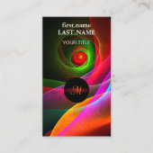 レッドグリーンオレンジモダン抽象芸術アートパターン#22 名刺 (正面)