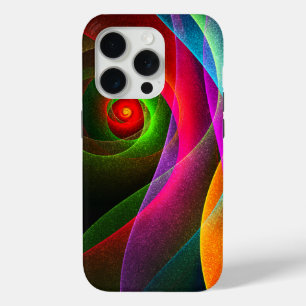 レッドグリーンオレンジモダン抽象芸術アートパターン#22 iPhone 15 PROケース