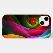 レッドグリーンオレンジモダン抽象芸術アートパターン#22 Case-Mate iPhoneケース (裏面 (横))