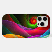 レッドグリーンオレンジモダン抽象芸術アートパターン#22 iPhoneケース (裏面横)