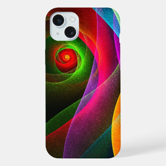 レッドグリーンオレンジモダン抽象芸術アートパターン#22 iPhoneケース (裏面)
