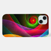 レッドグリーンオレンジモダン抽象芸術アートパターン#22 iPhoneケース (裏面横)