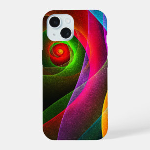 レッドグリーンオレンジモダン抽象芸術アートパターン#22 iPhone 15ケース