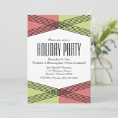 レッドグリーンカラフルデコホリデーパーティー招待状 招待状 (スタンド正面)