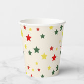 レッドグリーンカラフルフェスティバルメモダンリークリスマス 紙コップ (裏面)