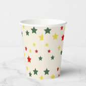 レッドグリーンカラフルフェスティバルメモダンリークリスマス 紙コップ (右)