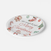 レッドグリーンキュートサンタクリスマスパーティー ペーパープレート (アングル)