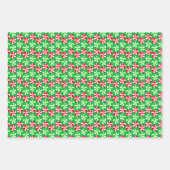 レッドグリーンクリスマスキャンディズキャンディーキャンディーキャンディーキャンディー ラッピングペーパーシート (正面2)