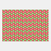 レッドグリーンクリスマスキャンディズキャンディーキャンディーキャンディーキャンディー ラッピングペーパーシート (正面)