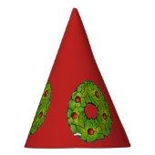 レッドグリーンクリスマスクッキーホリーベリーリースクリスマス パーティーハット (右)