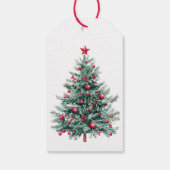 レッドグリーンクリスマスサンタクロース ギフトタグ (裏面)