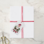 レッドグリーンクリスマスサンタクロース ギフトタグ (より糸付き)