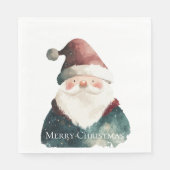 レッドグリーンクリスマスサンタクロース スタンダードランチョンナプキン (正面)