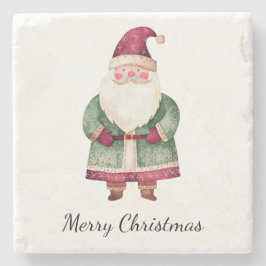 レッドグリーンクリスマスサンタクロース ストーンコースター