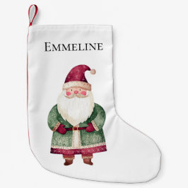 レッドグリーンクリスマスサンタクロース スモールクリスマスストッキング