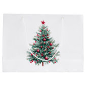 レッドグリーンクリスマスサンタクロース ラージペーパーバッグ (裏面)