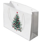 レッドグリーンクリスマスサンタクロース ラージペーパーバッグ (裏面アングル)