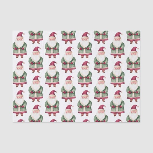 レッドグリーンクリスマスサンタクロース 薄葉紙 (正面)