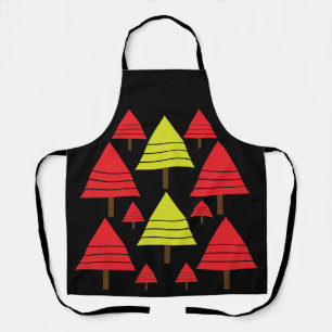 レッドグリーンクリスマスツリービューティフルキッチンベーキング エプロン